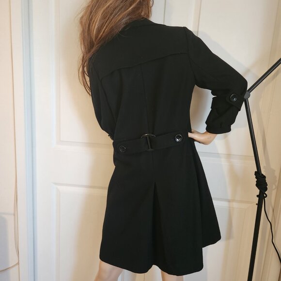 Edina Ronay London Black Wool Double-Breasted Pea Coat Small S - Picture 10 of 14